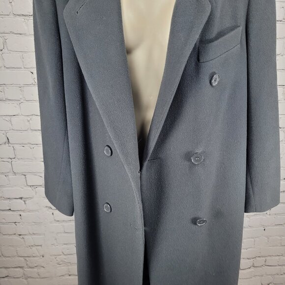 VTG Glenbrooke Grey Pure New Wool Double Breasted Pockets Lined Pea Coat USA 10 - Picture 11 of 16